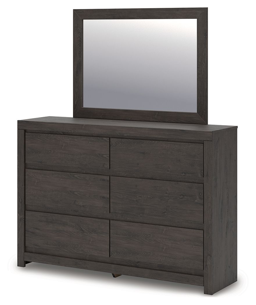 Fraluna - Dresser And Mirror - Charcoal