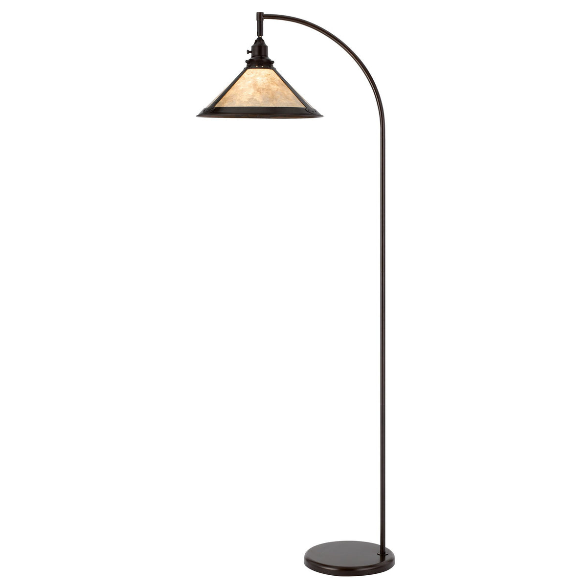 Downbridge - 3122 65" Height Metal Arc Floor Lamp - Mica / Dark Bronze