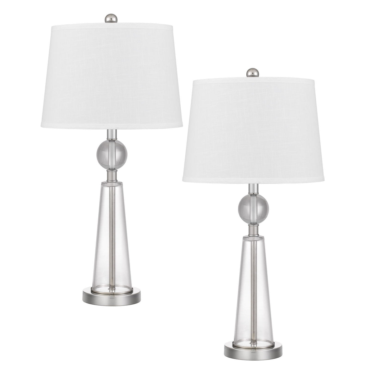 Almere - 28.5" Height Clear Glass Table Lamp (Set of 2) - Brushed Steel