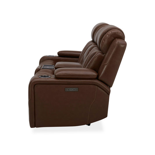 Caswell - Loveseat With Console P2 & ZG - Nature Chestnut