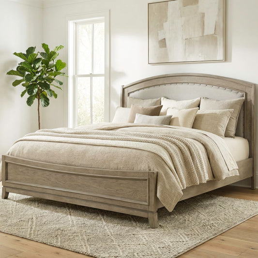 Avalon - Queen Upholstered Bed - Burnished Beige