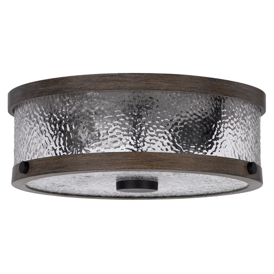 Mateo - 4.5" Height Metal / Pebbled Glass Semi Flush Mount - Drifted Wood