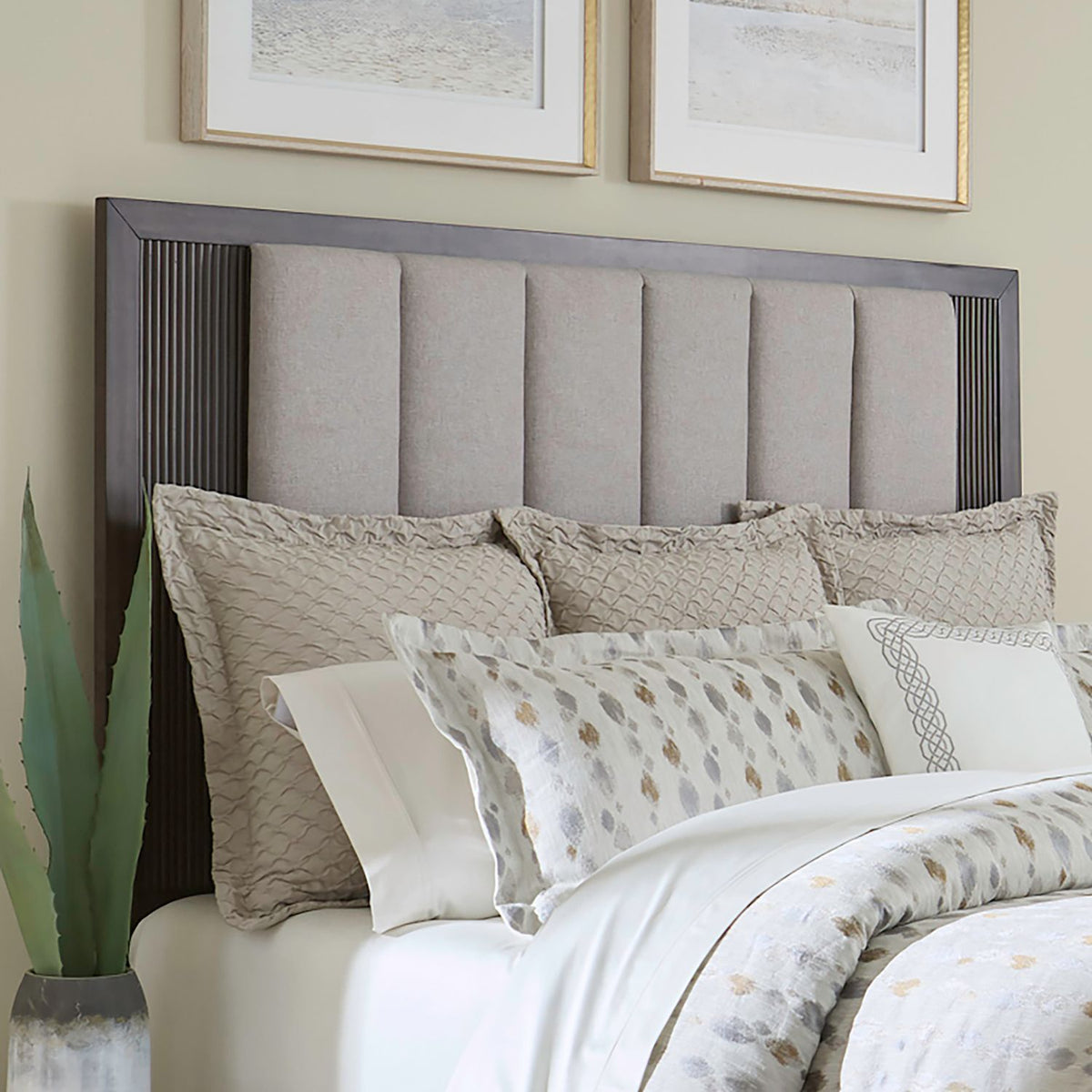 Modern Edge - Queen Upholstered Panel Headboard - Caffe