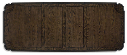 Maylee - 9 Pc. - Dining Extension Table, 4 Side Chairs, 2 Arm Chairs, Storage Bench, Buffet And Hutch - Dark Brown
