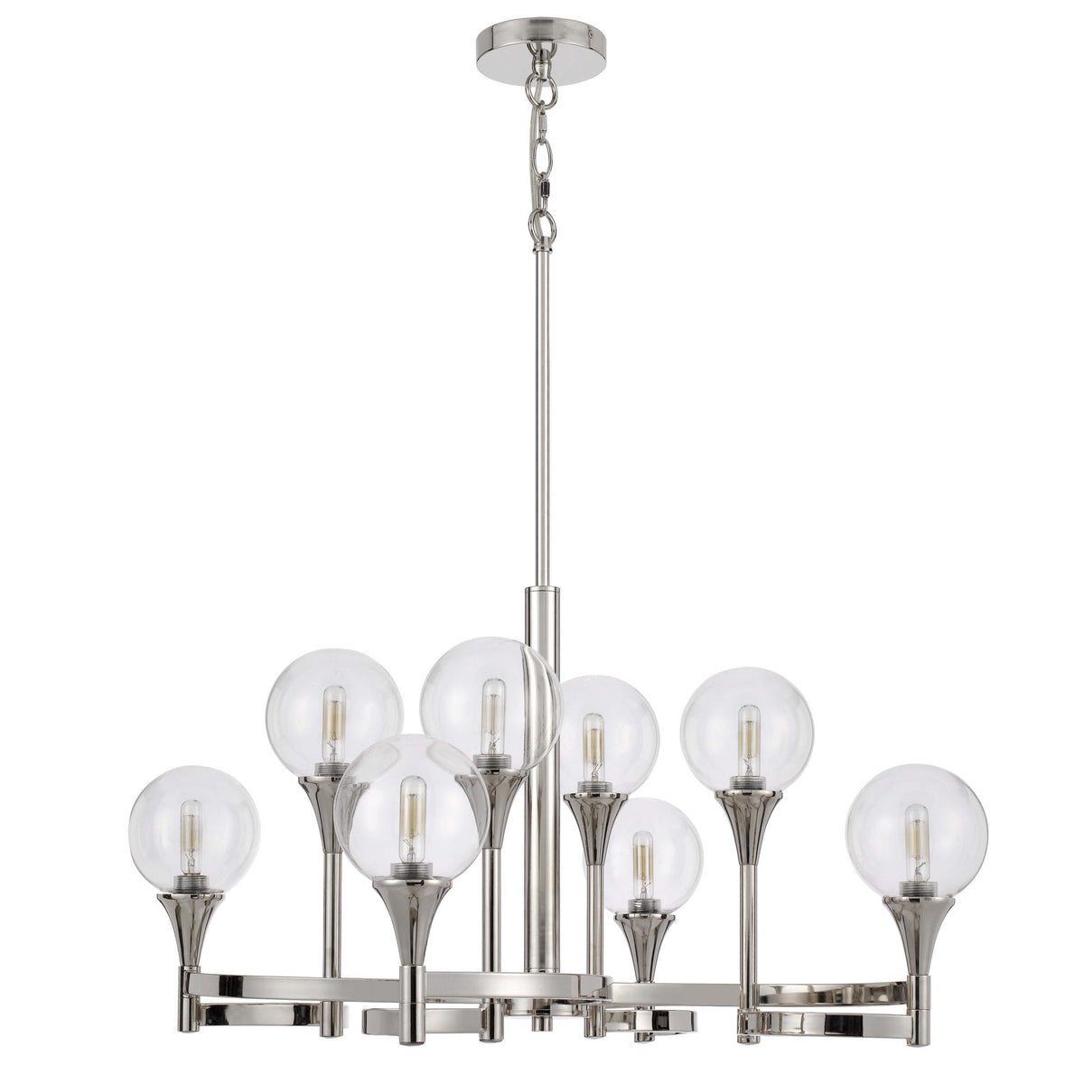 Milbank - 29" Height Chandelier - Chrome & Clear