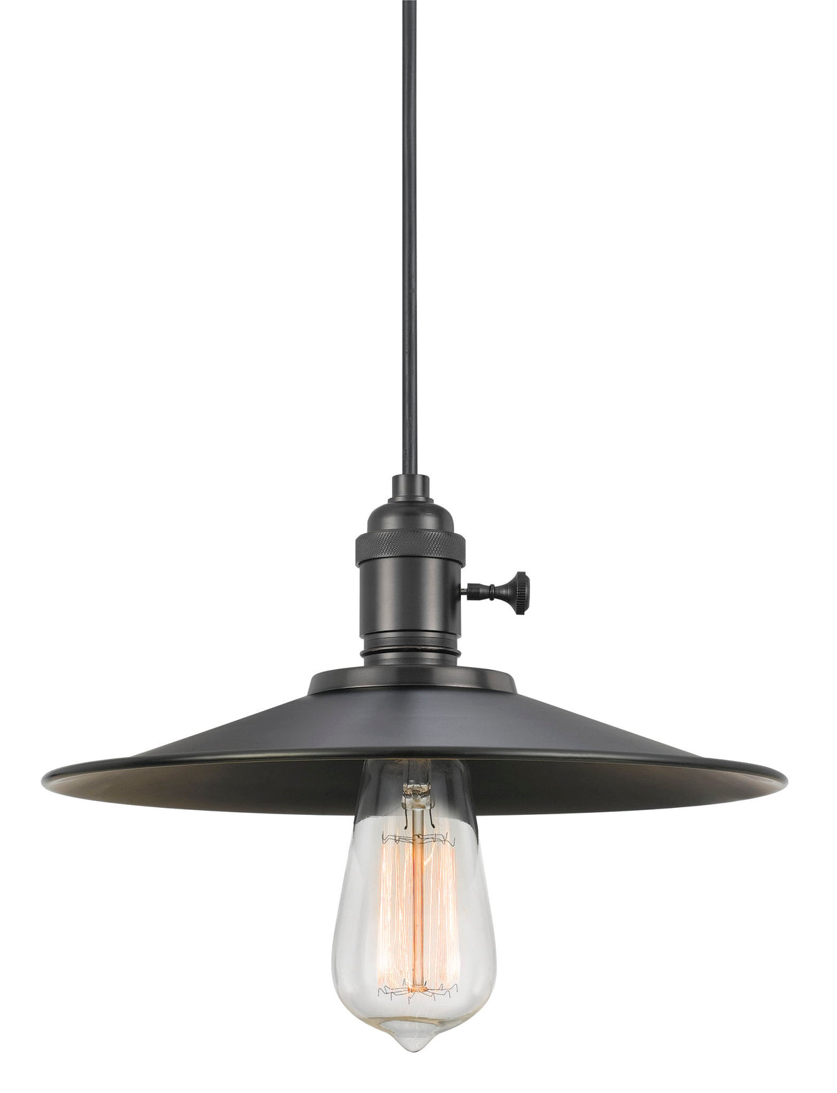 4.5" Height Glass Pendant With Brushed Steel Cord