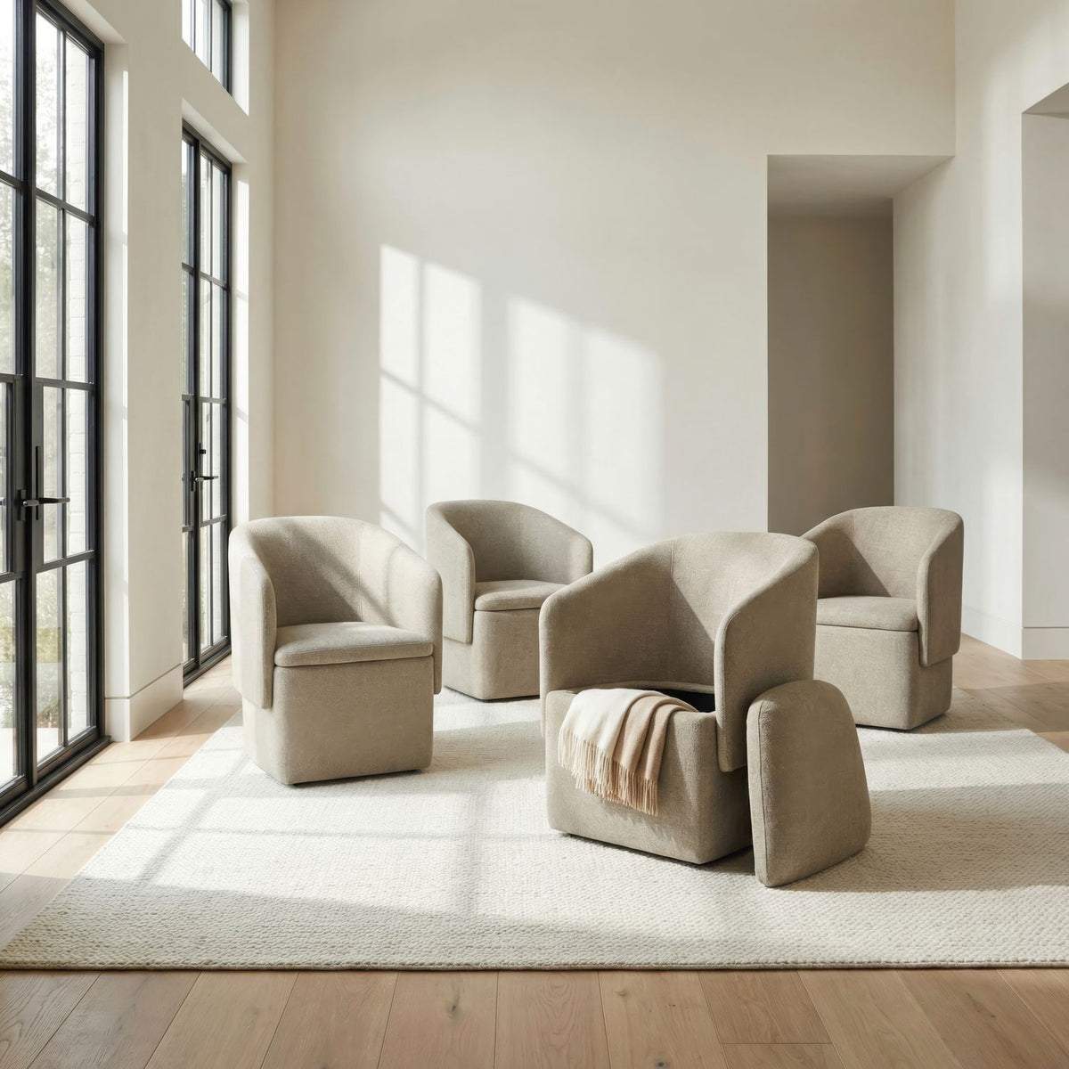 Accent Dining - Accent Storage Dining Chair With Casters