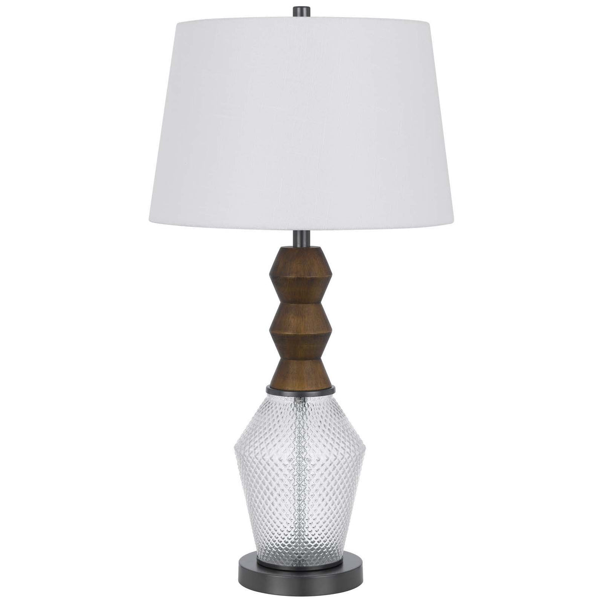 Harlan - 100W LED Metal / Glass Table Lamp - Dark Oak / Iron Gray