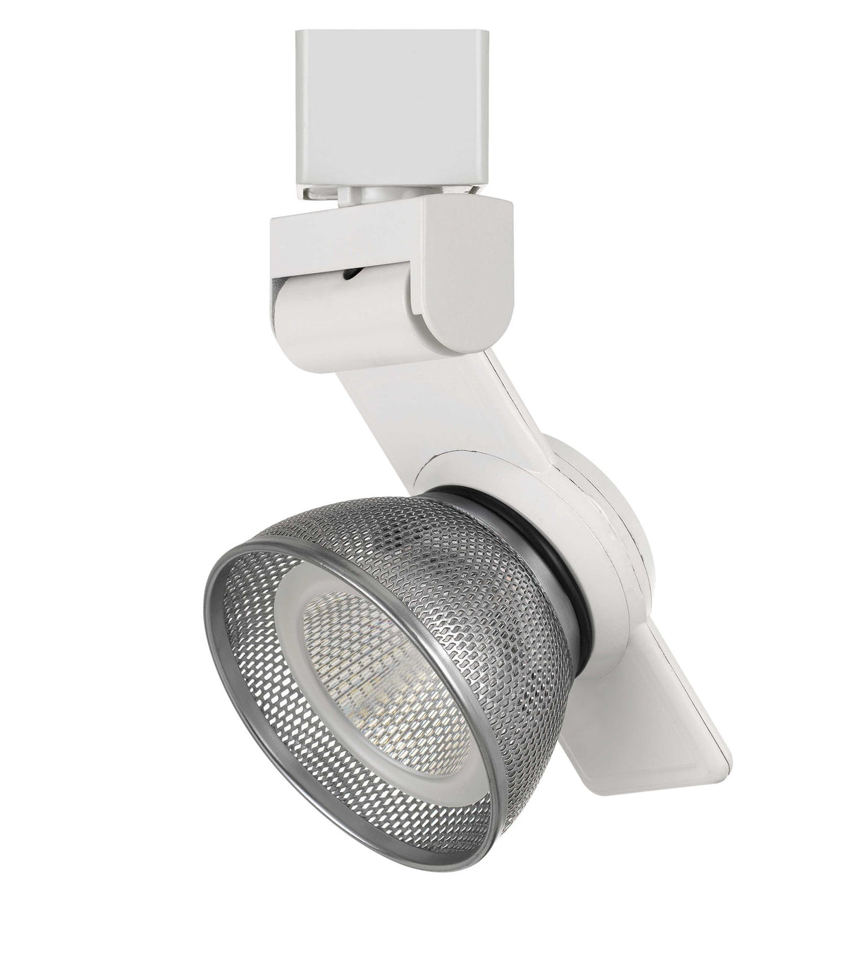 6" Height Metal Track Head - White & Brushed Steel - Mesh