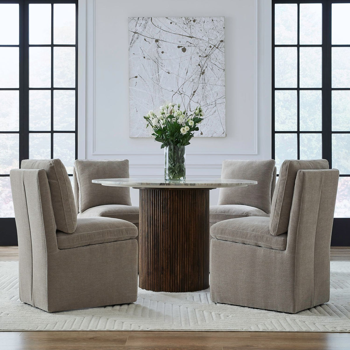 Accent Dining - Accent Dining Chair With Casters