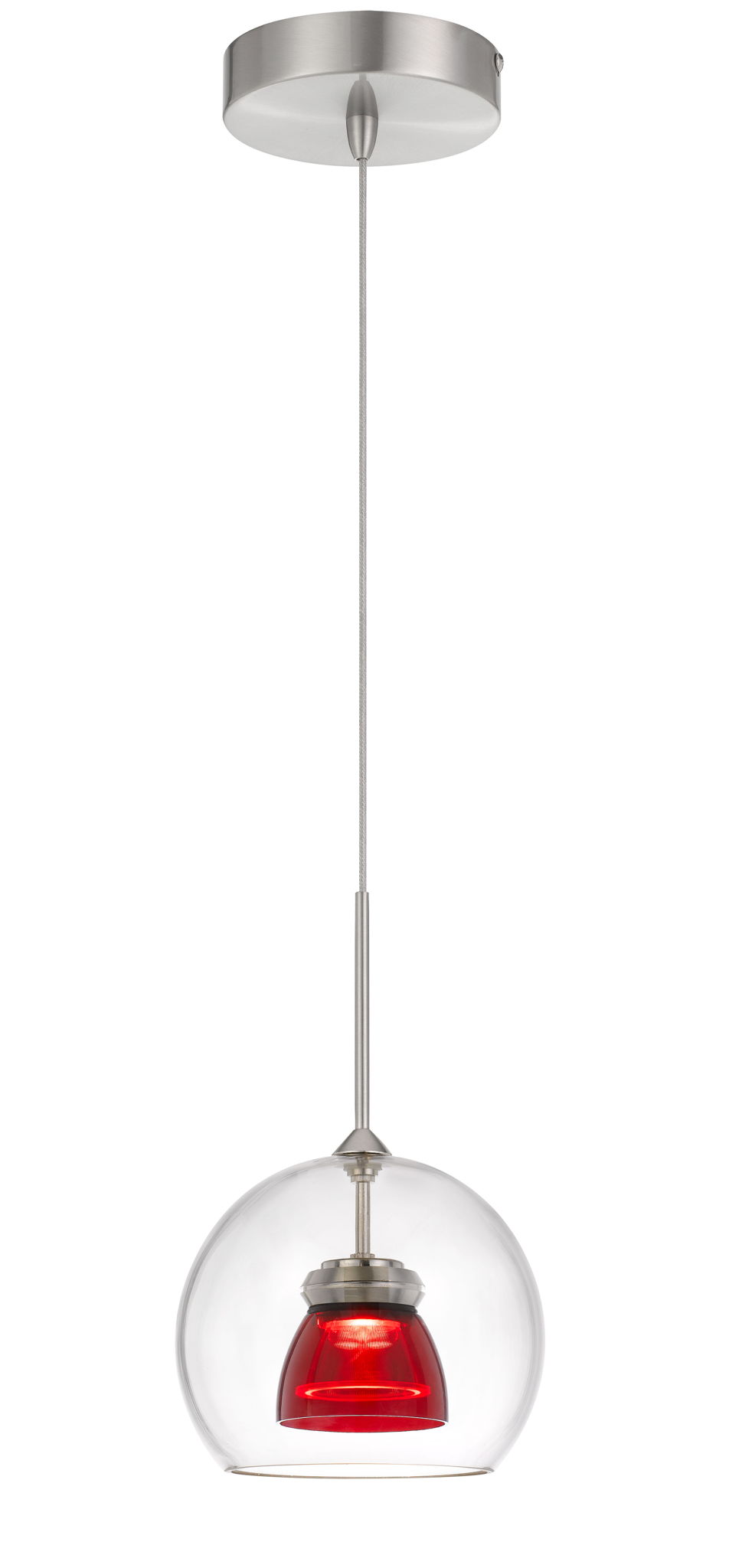 11.5" Height Pendant - Red Clear