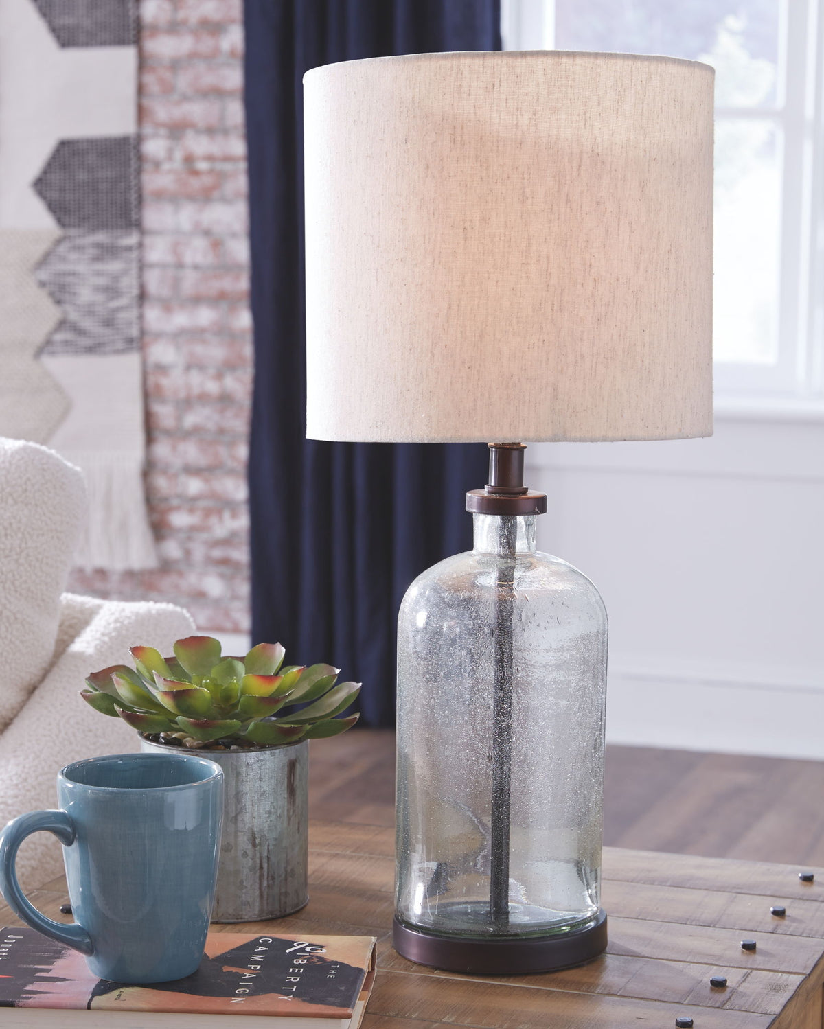 Bandile - Glass Table Lamp  - Clear / Bronze Finish