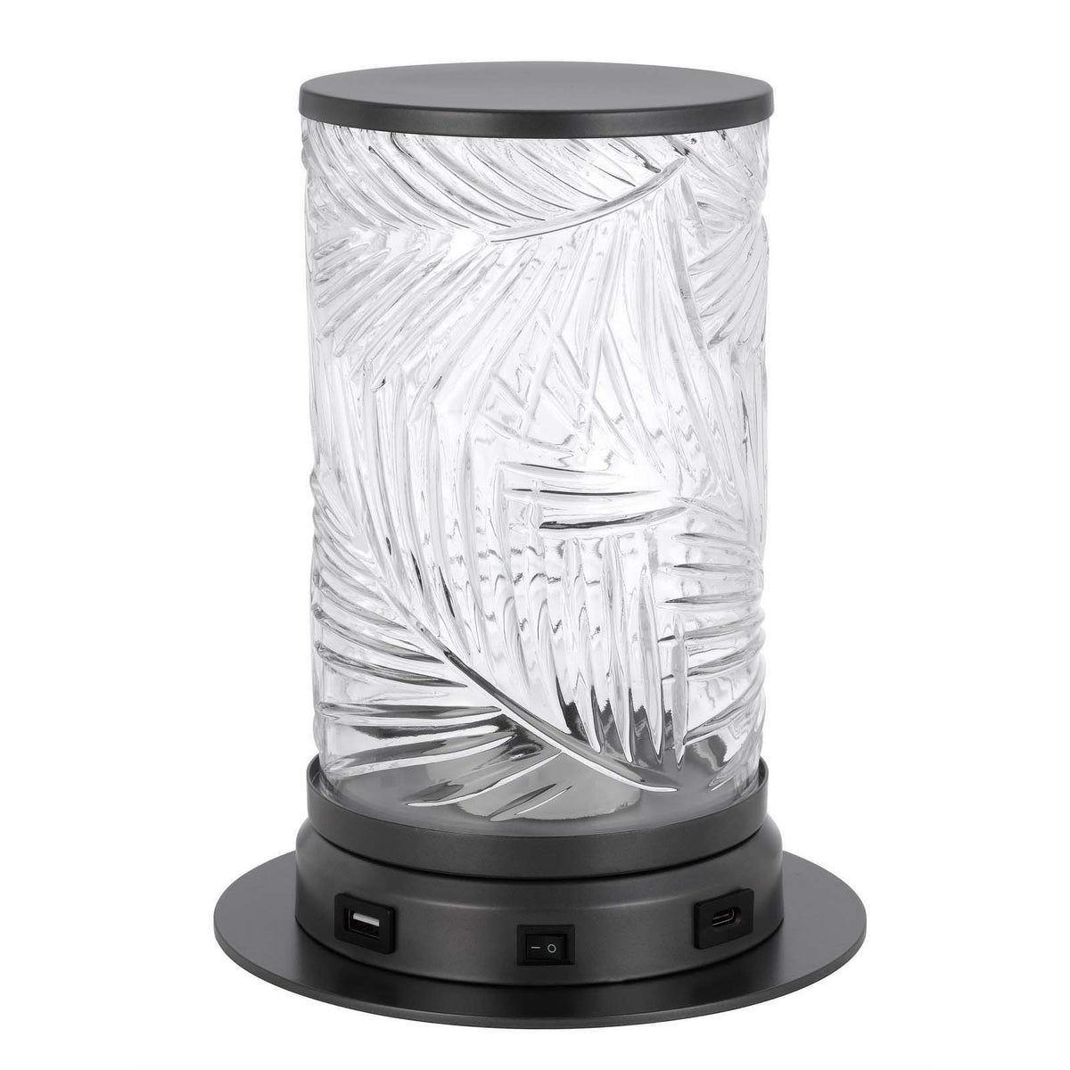 Carrington - 9.25" Height Metal / Glass - Charcoal Gray