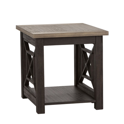 Heatherbrook - End Table - Charcoal & Ash