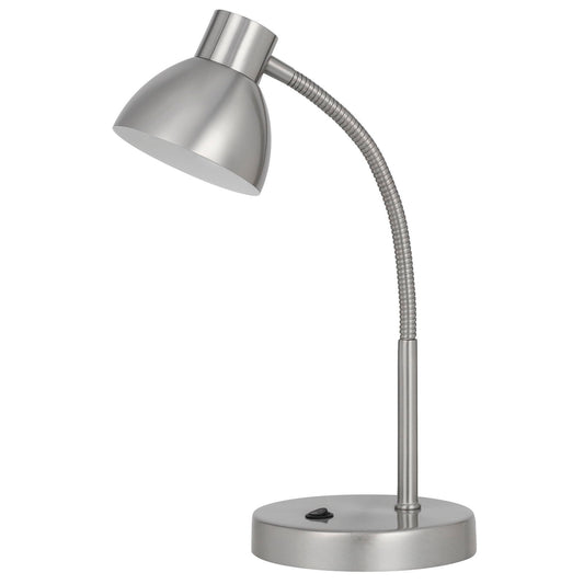 Noirbeam - 14.5" Height Metal Desk Lamp - Satin Nickel