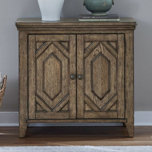 Carolina Park - 2 Door Bedside Chest With Charging Station - Amber Brown
