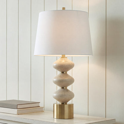 Wardthrone - Poly Table Lamp - Beige / Gold Finish