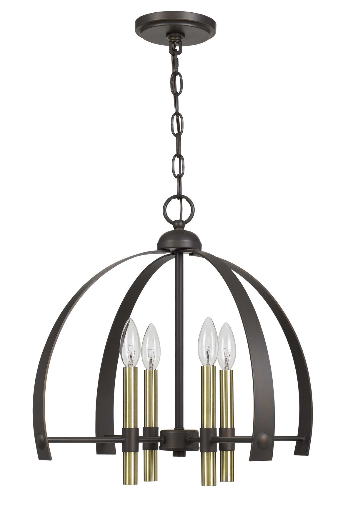 Utica - 17.5" Height Metal Chandelier - Antique Brass & Bronze