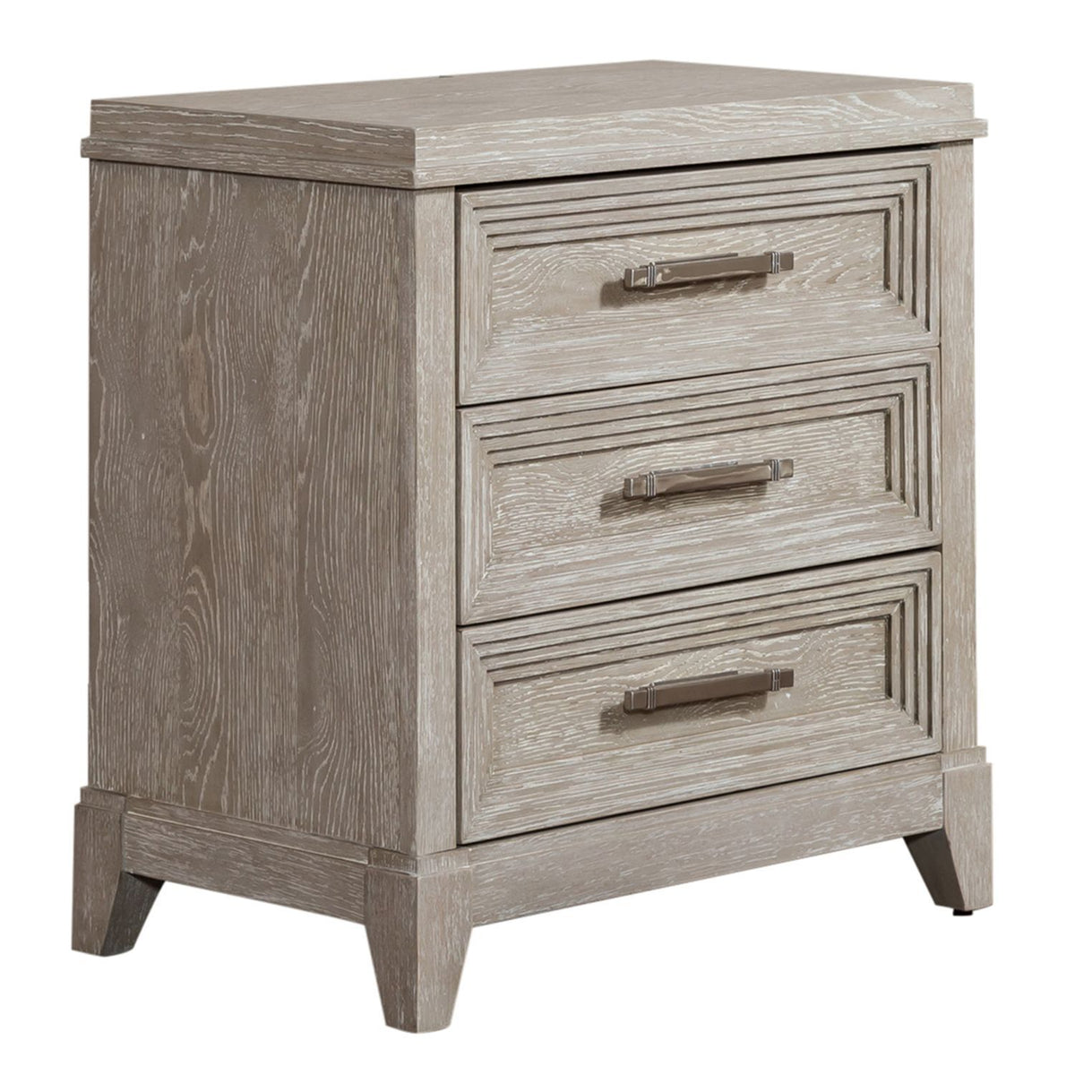 Belmar - 3 Drawer Nightstand - Washed Taupe