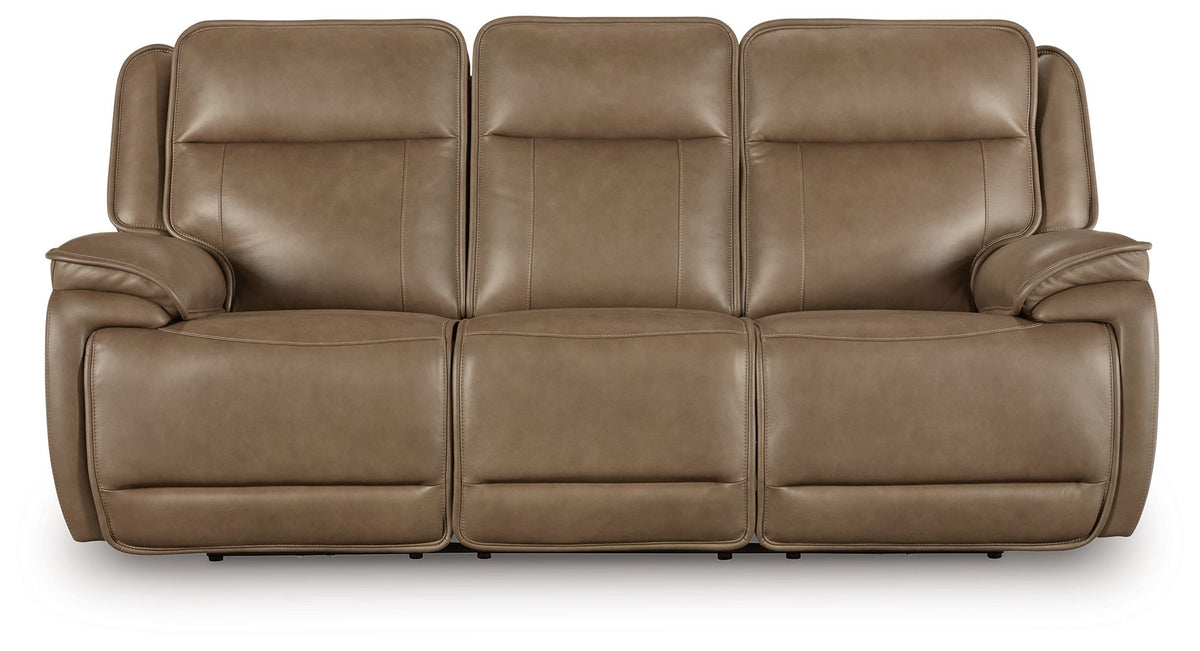 Glencroft - Power Reclining Sofa With Adjustable Headrest - Sahara