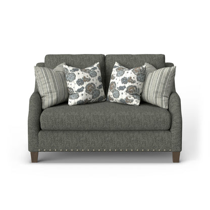 Gianna - Fabric Bench Loveseat With Nailhead Trim
