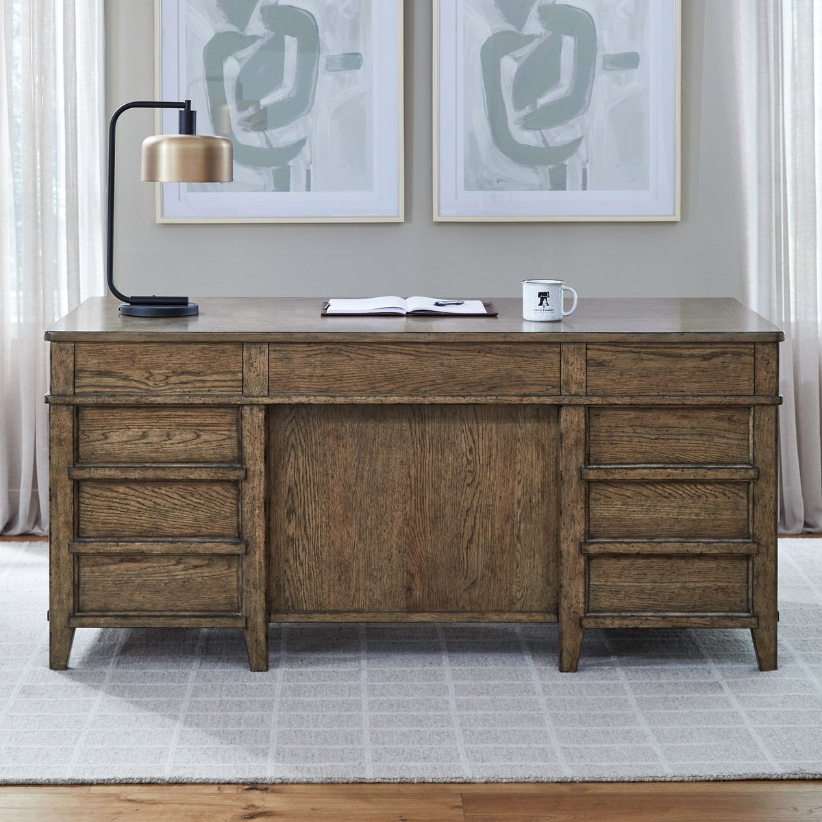 Carolina Park - Jr Executive Desk - Amber Brown