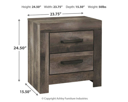 Wynnlow - Two Drawer Night Stand - Gray