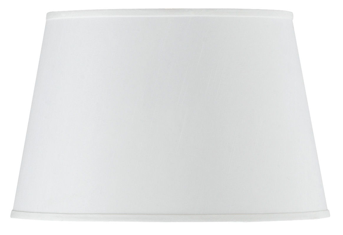 Coolie - 11" Height Round Hardback Fabric Shade - White - 17" Diameter