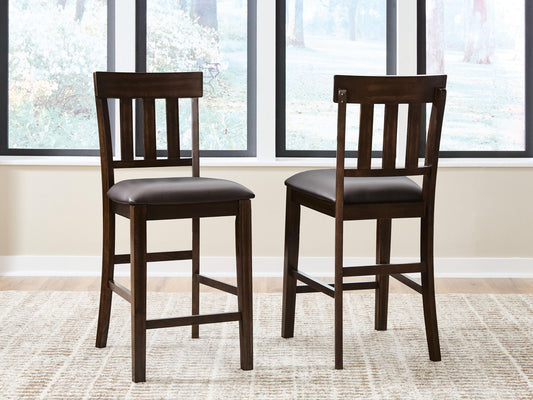 Haddigan - Upholstered Barstool (Set of 2) - Dark Brown