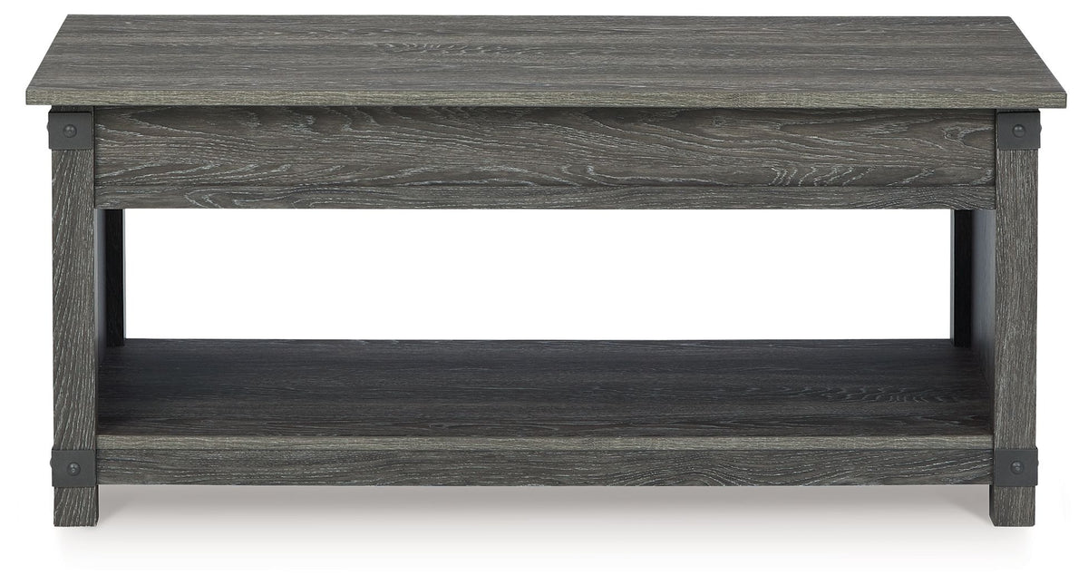 Freedan - Rect Lift Top Cocktail Table - Grayish Brown
