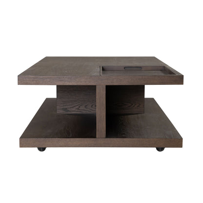 Athens - Rectangular Coffee Table With Casters - Chocolate Brown