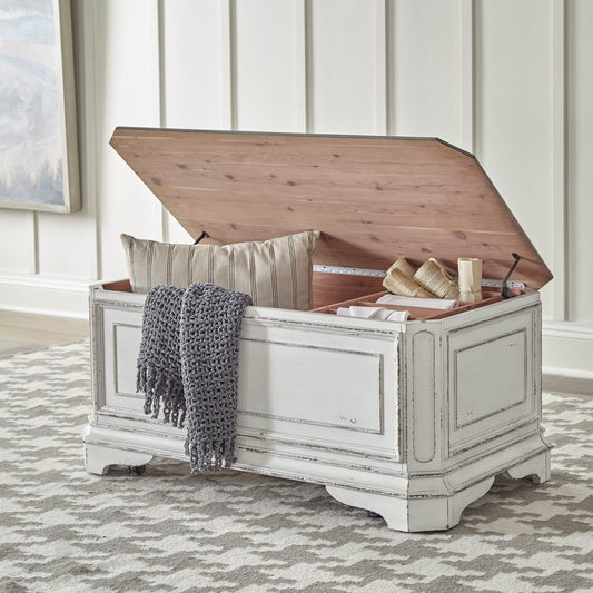 Magnolia Manor - Storage Trunk - Antique White