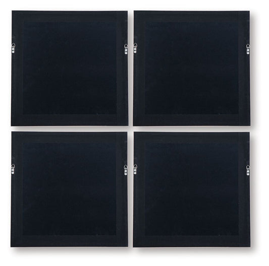 Dallbourne - Wall Art Set (Set of 4) - White / Gold Finish
