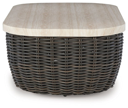 Kimora - Rectangular Cocktail Table - Beige / Dark Brown