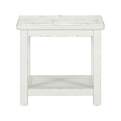 Backroads - End Table - Weathered White & Parchment Brown
