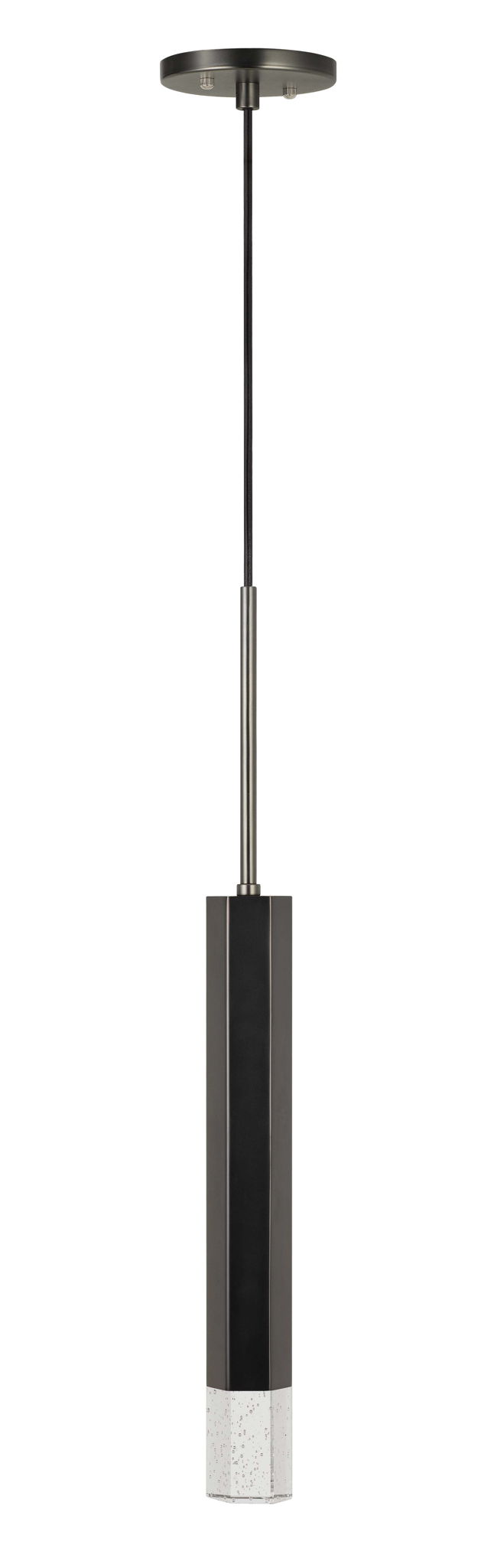 24" Height Aluminum Cast Pendant - Gun Metal & Black