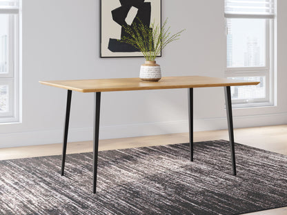 Gretlynn - Rectangular Dining Room Table - Black / Natural