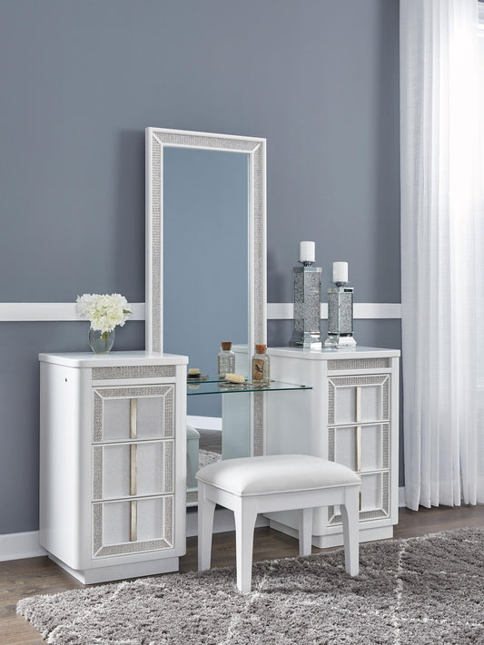 Chalanna - Vanity With Mirror - White