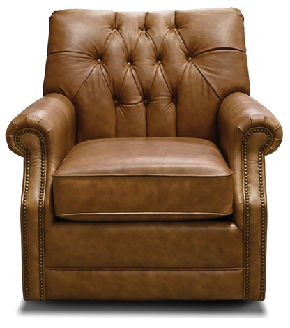 Perry - Leather Swivel Chair With Nails
