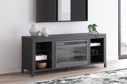 Cayberry - TV Stand With Fireplace - Black