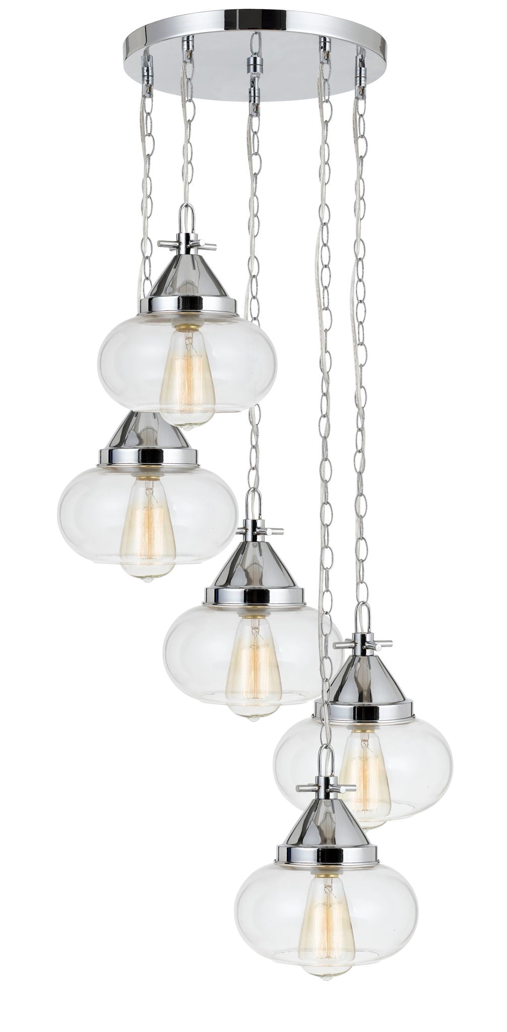 Maywood - 9" Height Glass Pendant - Chrome