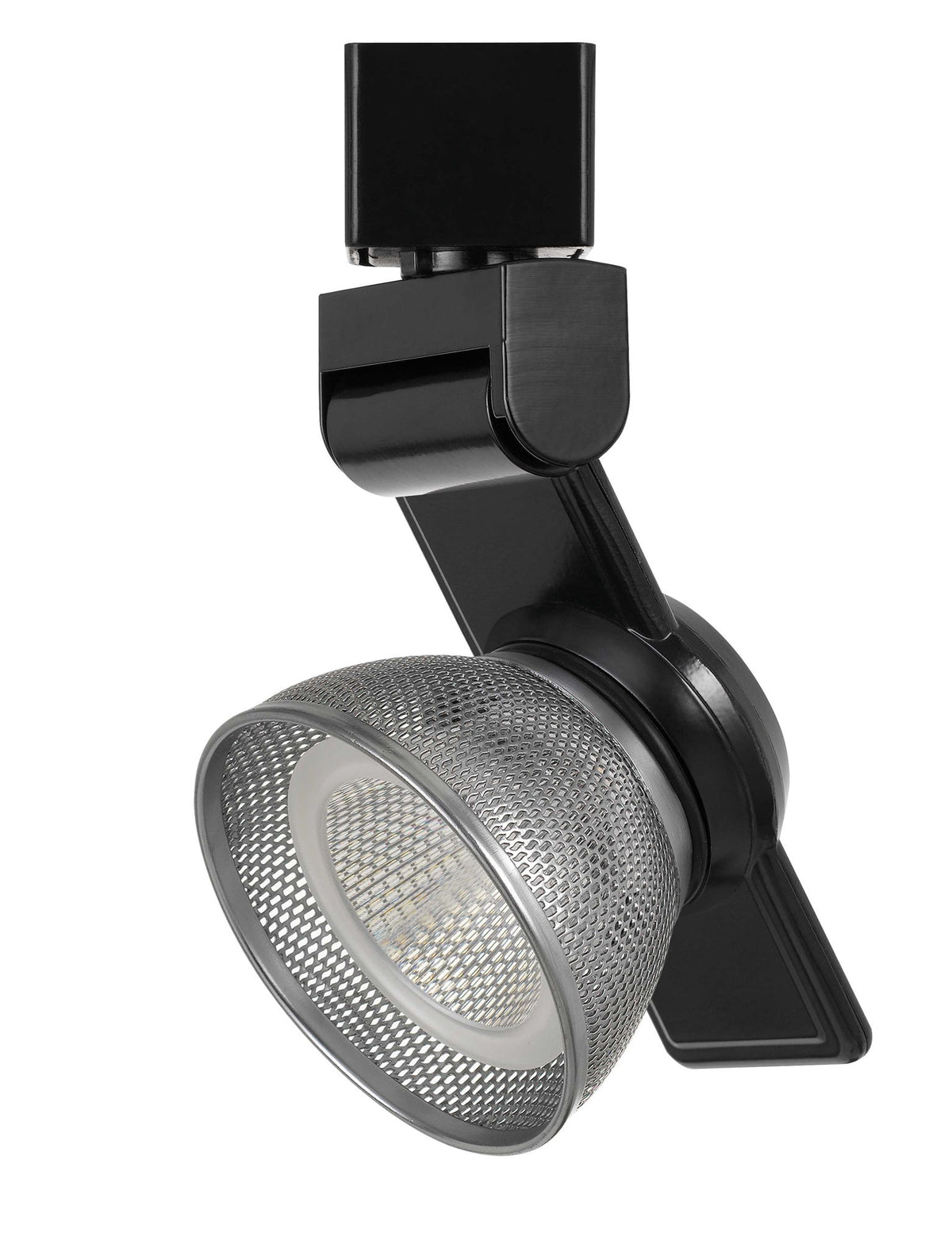 6" Height Metal Track Head - Black & Brushed Steel - Mesh