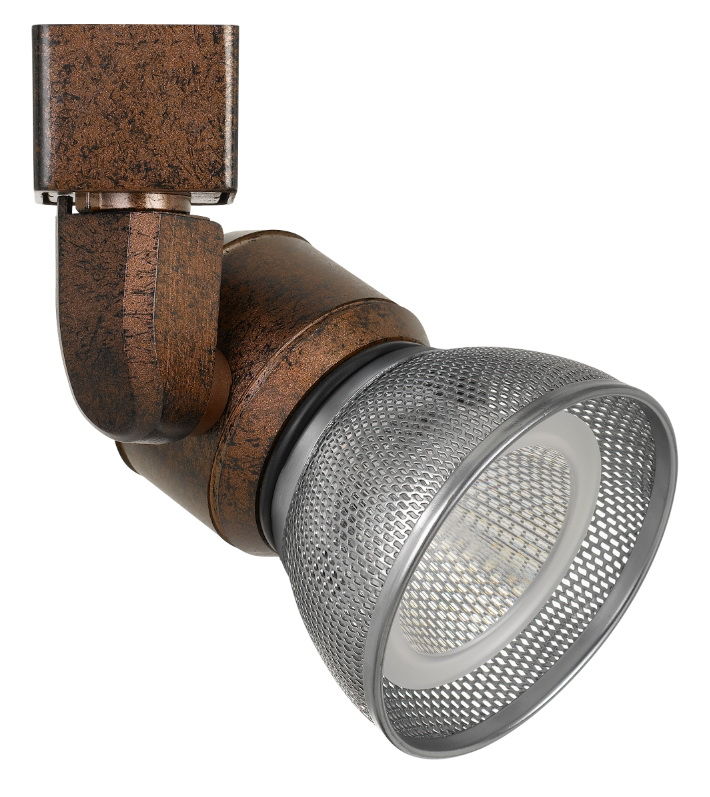 6.25" Height Metal Track Head - Rust & Brushed Steel - Mesh