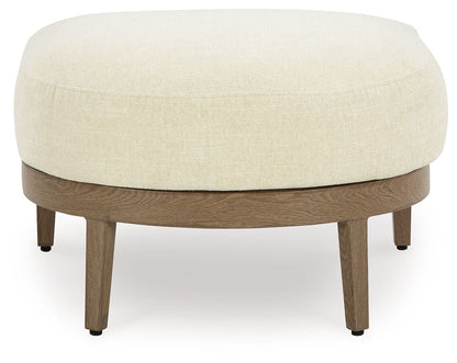Serene Bay - Ottoman With Cushion - Dark Brown / White