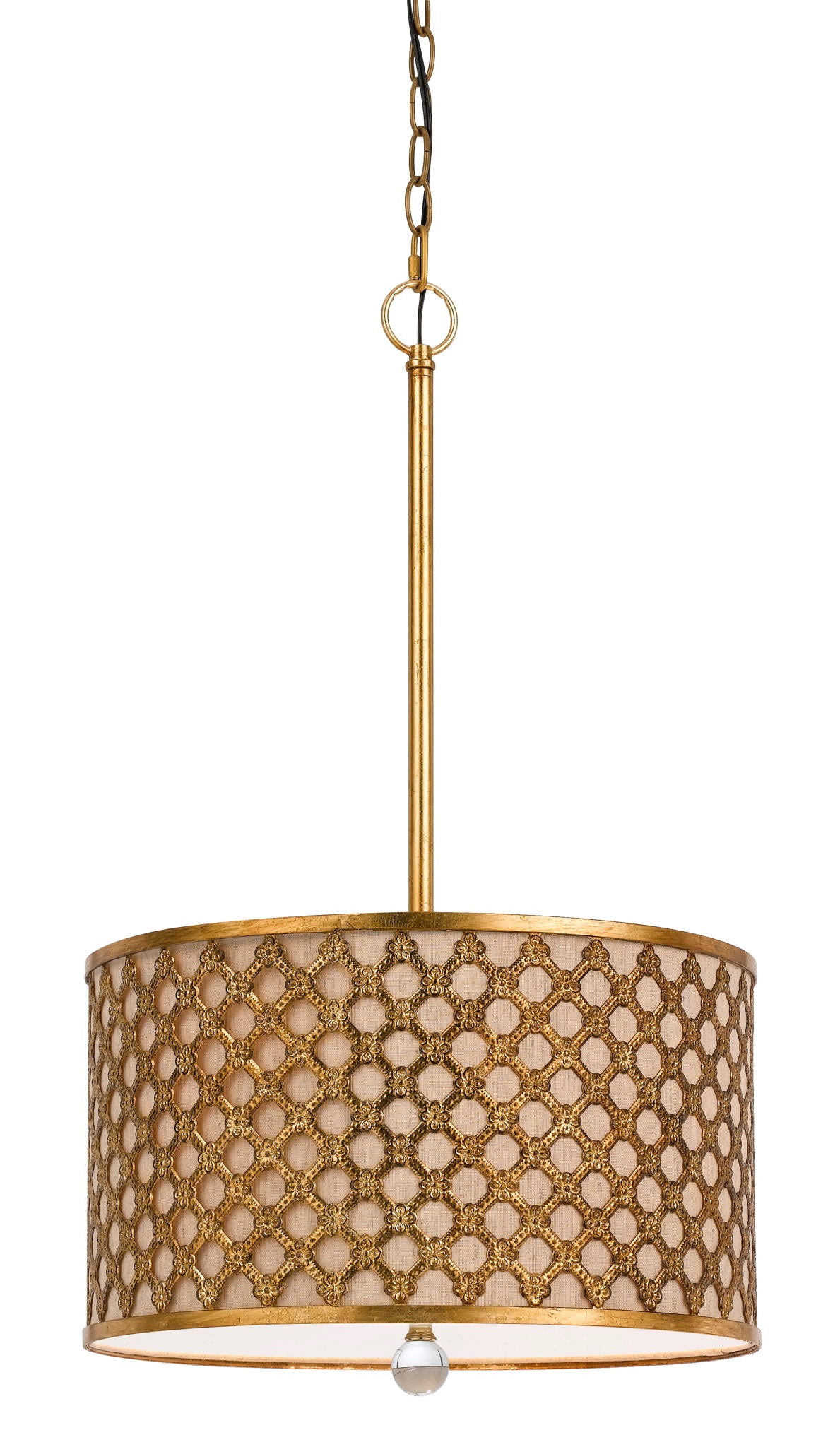 Fariview - 25" Height Metal Pendant - French Gold