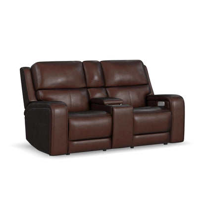 Oasis - Power Reclining Loveseat With Console, Power Headrests, Lumbar, Heat & Massage
