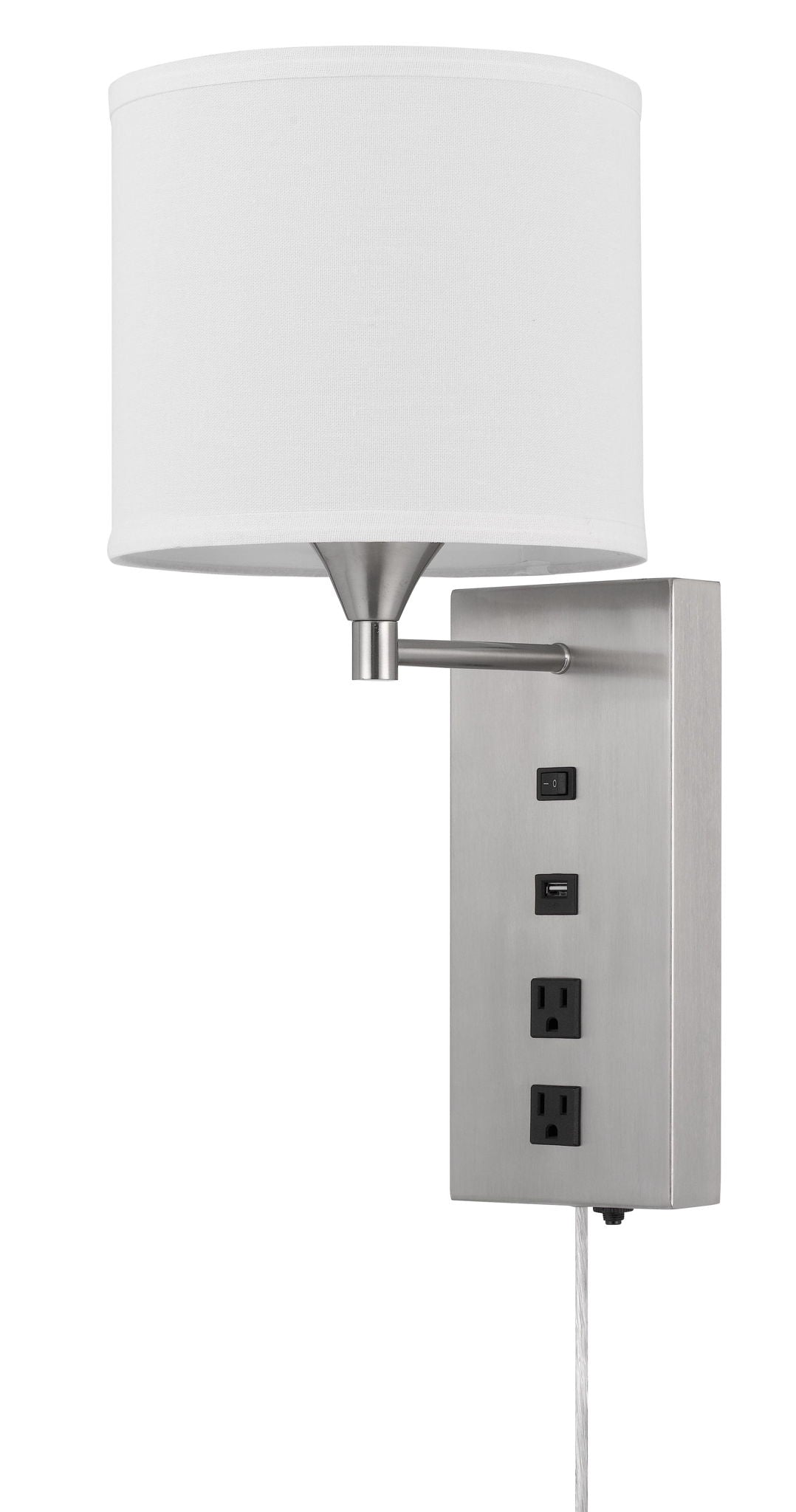 Reedsport - Wall Lamp - Brushed Steel & White