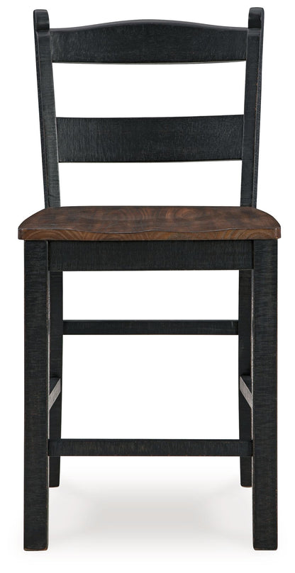 Valebeck - Barstool (Set of 2) - Black / Brown