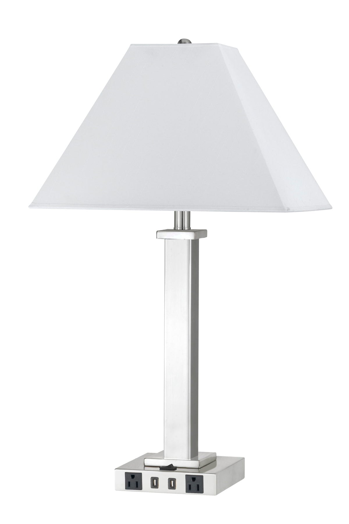 28" Height Metal Nighstand Lamp - Brushed Steel