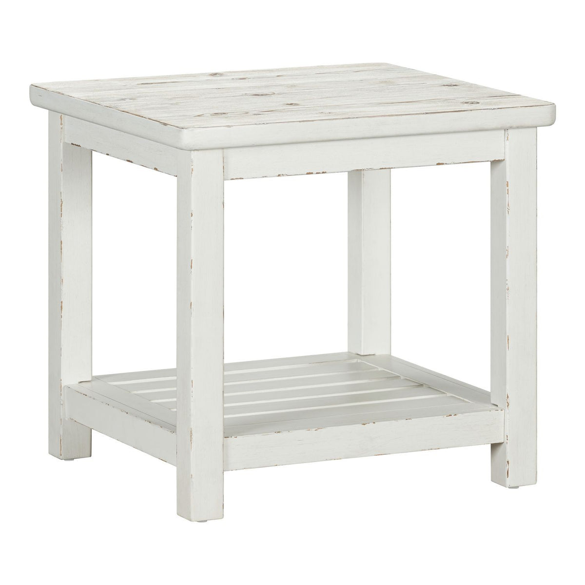 Backroads - End Table - Weathered White & Parchment Brown